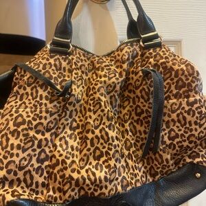 Aimee Kestenberg Leopard Print Shoulder Bag with Black Details